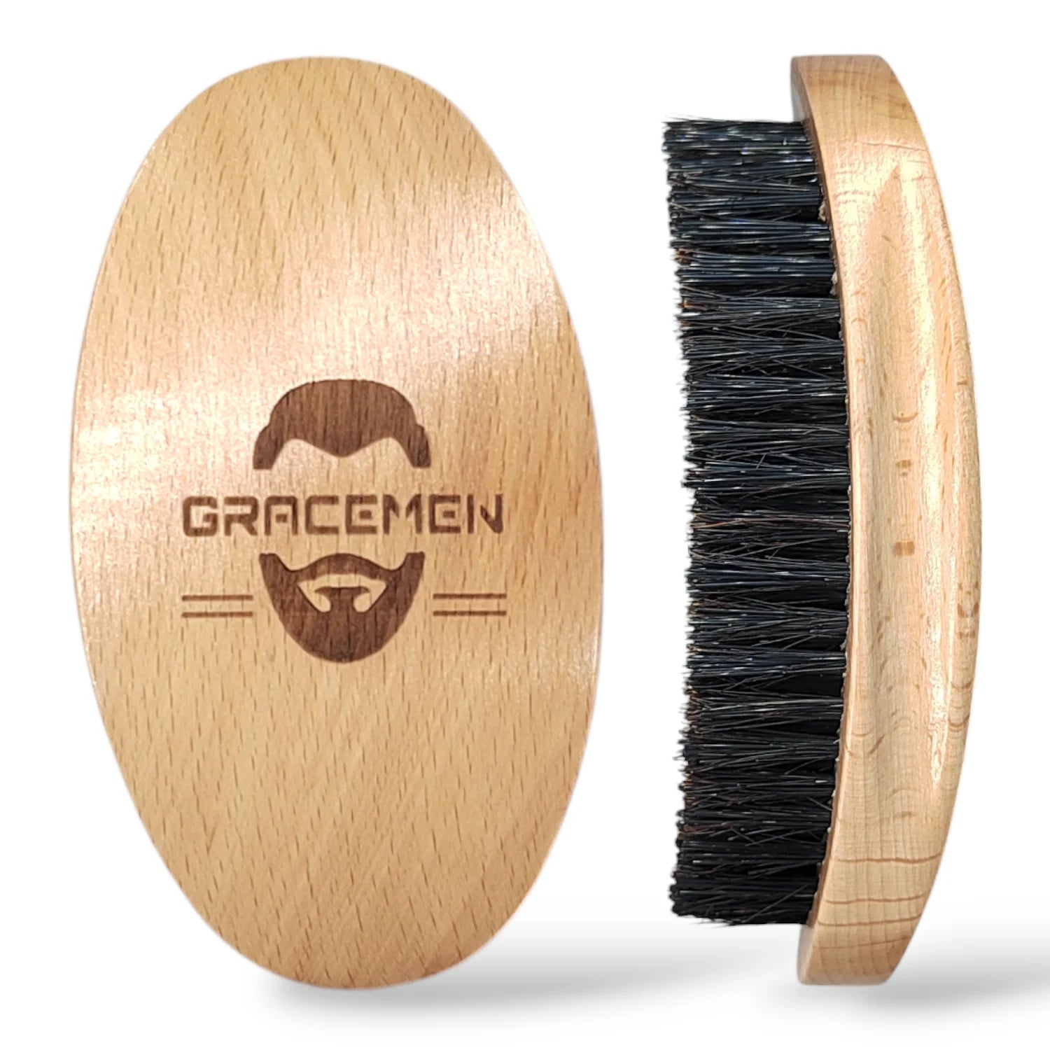 Trinity 360 Wave Brush – Curved Wooden Handle for Men