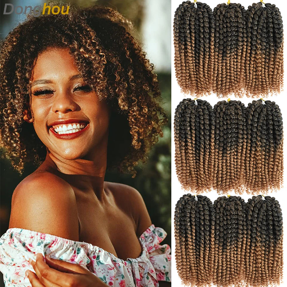 Trinity Kinky Curly Crochet Hair – 8 Inch Short Passion Twist