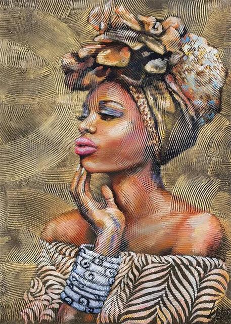 Trinity African Woman Wall Art – Abstract Canvas Print House of Trinity