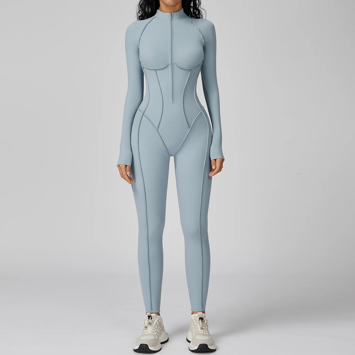 Trinity Power Bodysuit – Long-Sleeve Zip-Up Jumpsuit House of Trinity