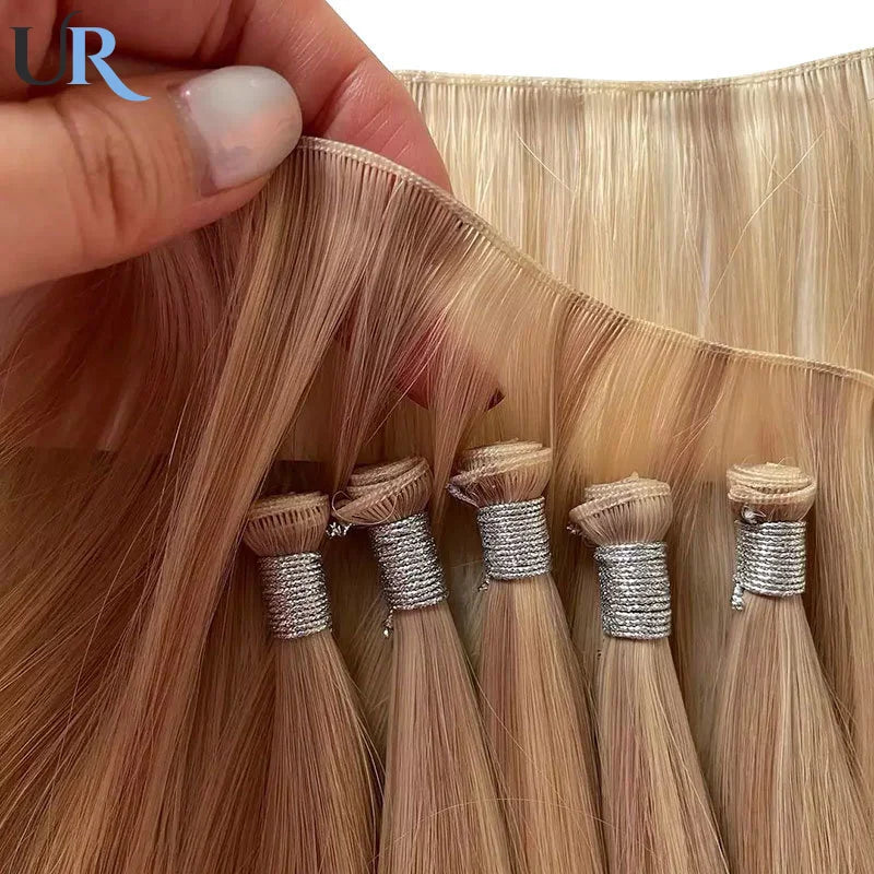 Genius Weft 100% Natural Human Hair Weft Straight Invisible Hair Extensions For Women 100G Double Drawn Hairpiece Hair Bundles