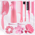 11 pcs Hair Brush Set, Detangler Brush with Hair Spray Bottle, Scalp Massager for Wet Dry Curly Hair, Bristle Hair Brush Hair
