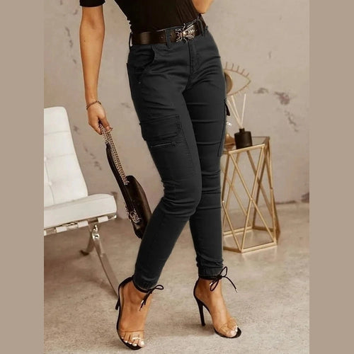 Trinity Multi-Pocket Slim Trousers – Low Waist Casual House of Trinity