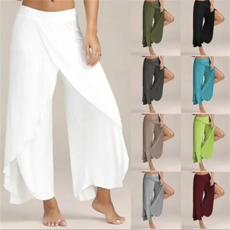 Trinity Crossover Wide-Leg Yoga Pants House of Trinity