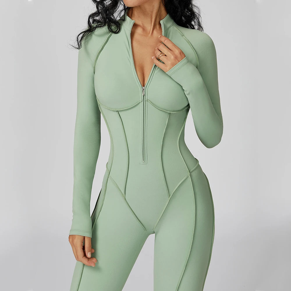 Trinity Power Bodysuit – Long-Sleeve Zip-Up Jumpsuit House of Trinity