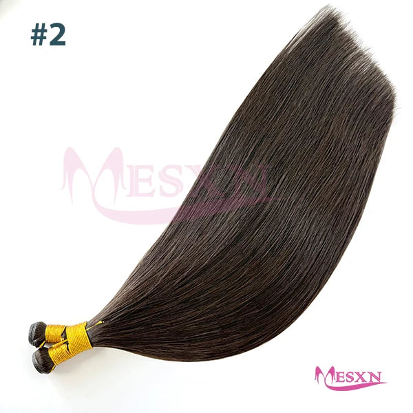 MESXN New Genius Hair Wefts Extensions Human Hair Weaves Bundles Real Human Natural Hair  Straight  Black Brown Blonde