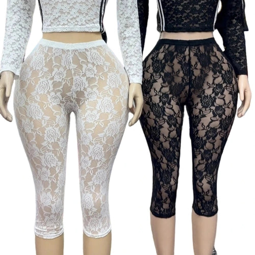 Trinity Lace Sheer Leggings – Floral Rose Mesh Tights House of Trinity