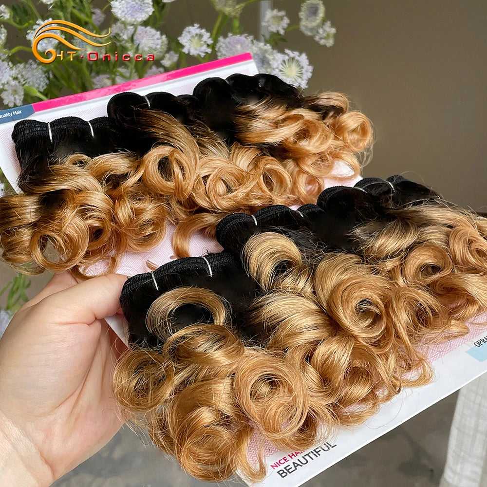 Trinity Blonde Bouncy Curly Human Hair Bundles