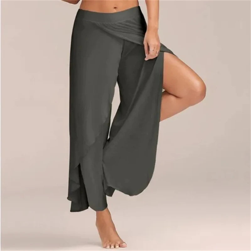 Trinity Crossover Wide-Leg Yoga Pants House of Trinity