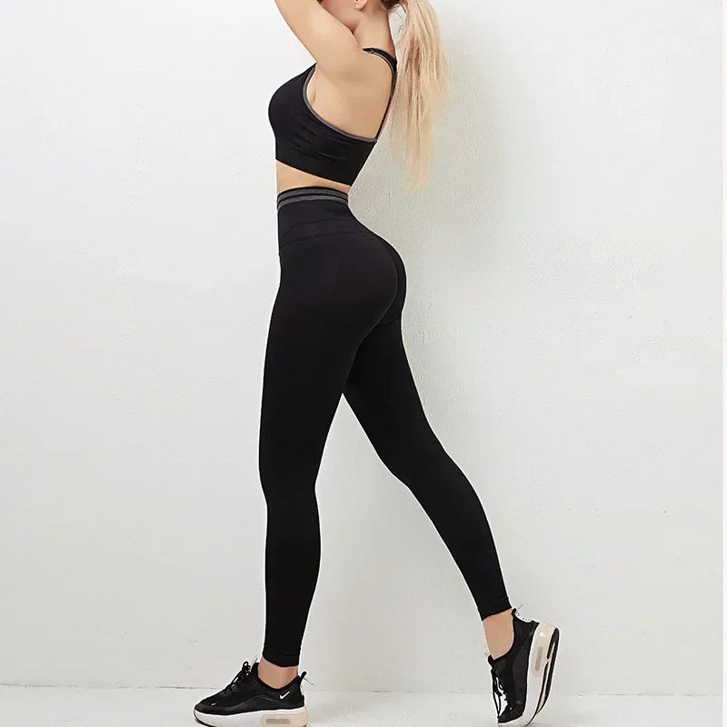 Trinity Seamless Yoga Set – Backless Top & High-Waist Pants House of Trinity