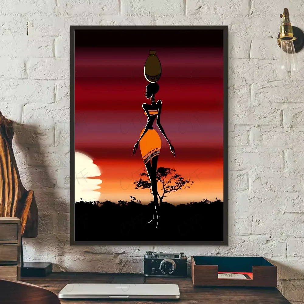Abstract Painting African Living Poster HD art sticky wall waterproof home living room bedroom bar aesthetic decoration