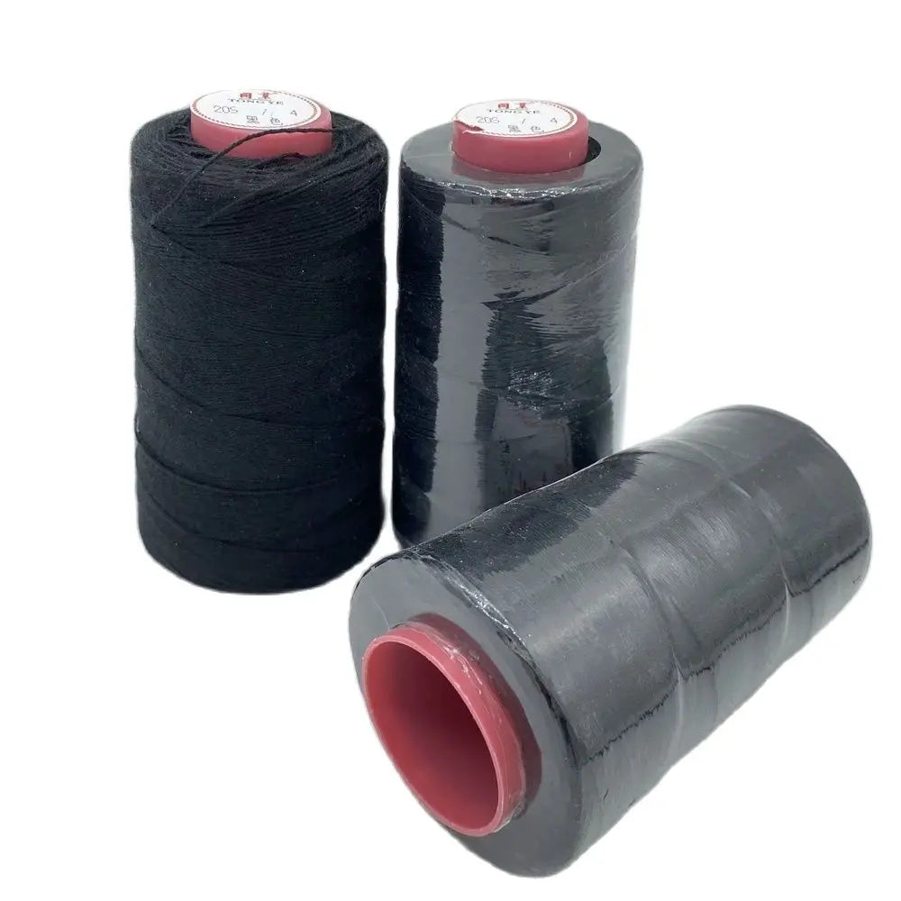 1 roll Black cotton thread hair weave thread with gift 1 pc 7.5cm C curved needle