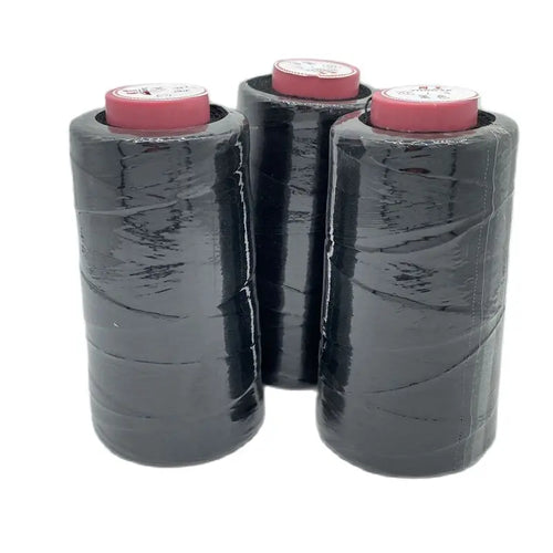 1 roll Black cotton thread hair weave thread with gift 1 pc 7.5cm C curved needle