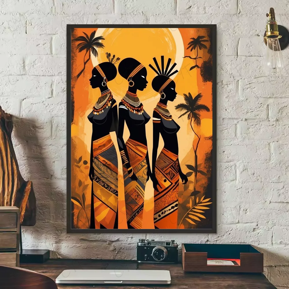 Abstract Painting African Living Poster HD art sticky wall waterproof home living room bedroom bar aesthetic decoration