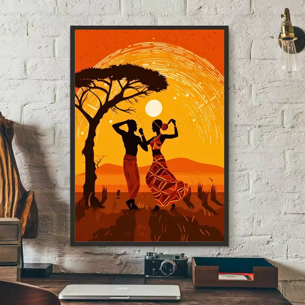 Abstract Painting African Living Poster HD art sticky wall waterproof home living room bedroom bar aesthetic decoration