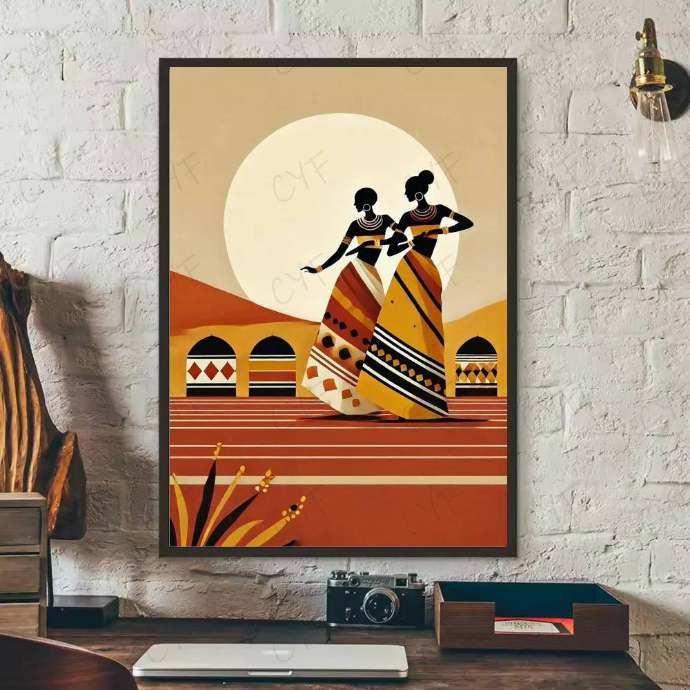 Abstract Painting African Living Poster HD art sticky wall waterproof home living room bedroom bar aesthetic decoration