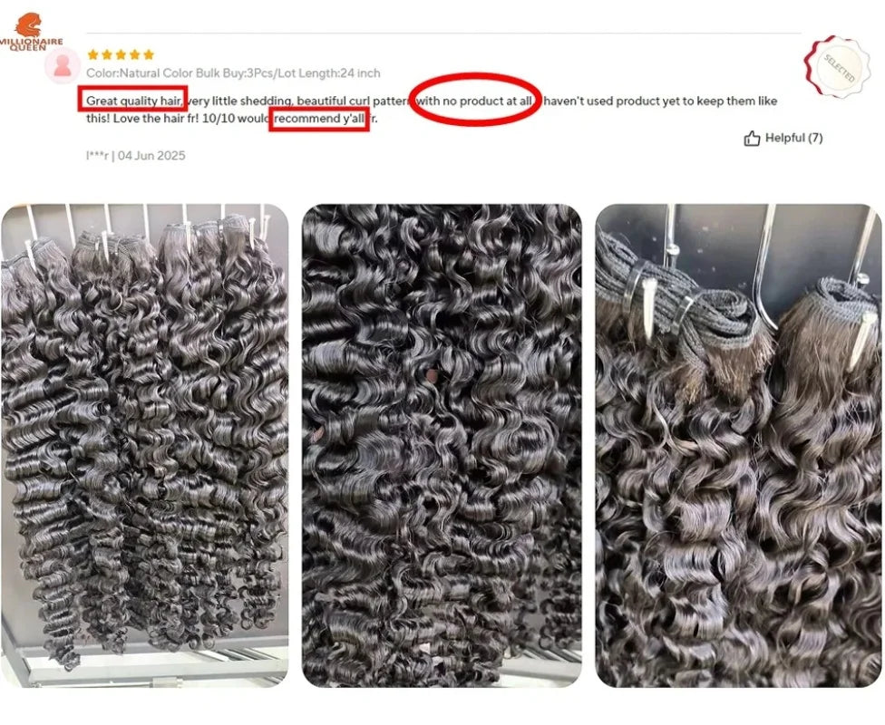 3C4A Burmese Curly Hair Bundles Virgin Human Hair Burmese Vietnamese Raw Human Hair Extensions Wholesale For Full Head 18A