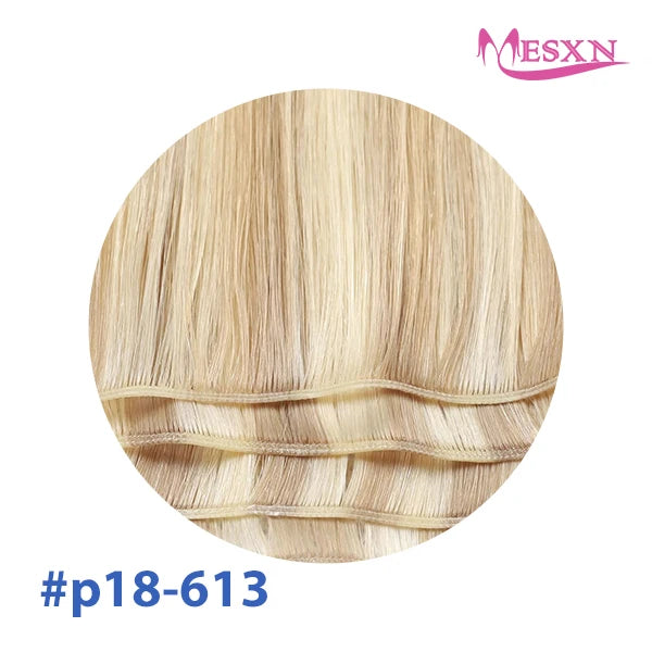 MESXN New Genius Hair Wefts Extensions Human Hair Weaves Bundles Real Human Natural Hair  Straight  Black Brown Blonde