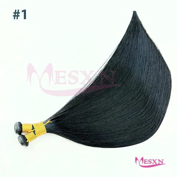 MESXN New Genius Hair Wefts Extensions Human Hair Weaves Bundles Real Human Natural Hair  Straight  Black Brown Blonde