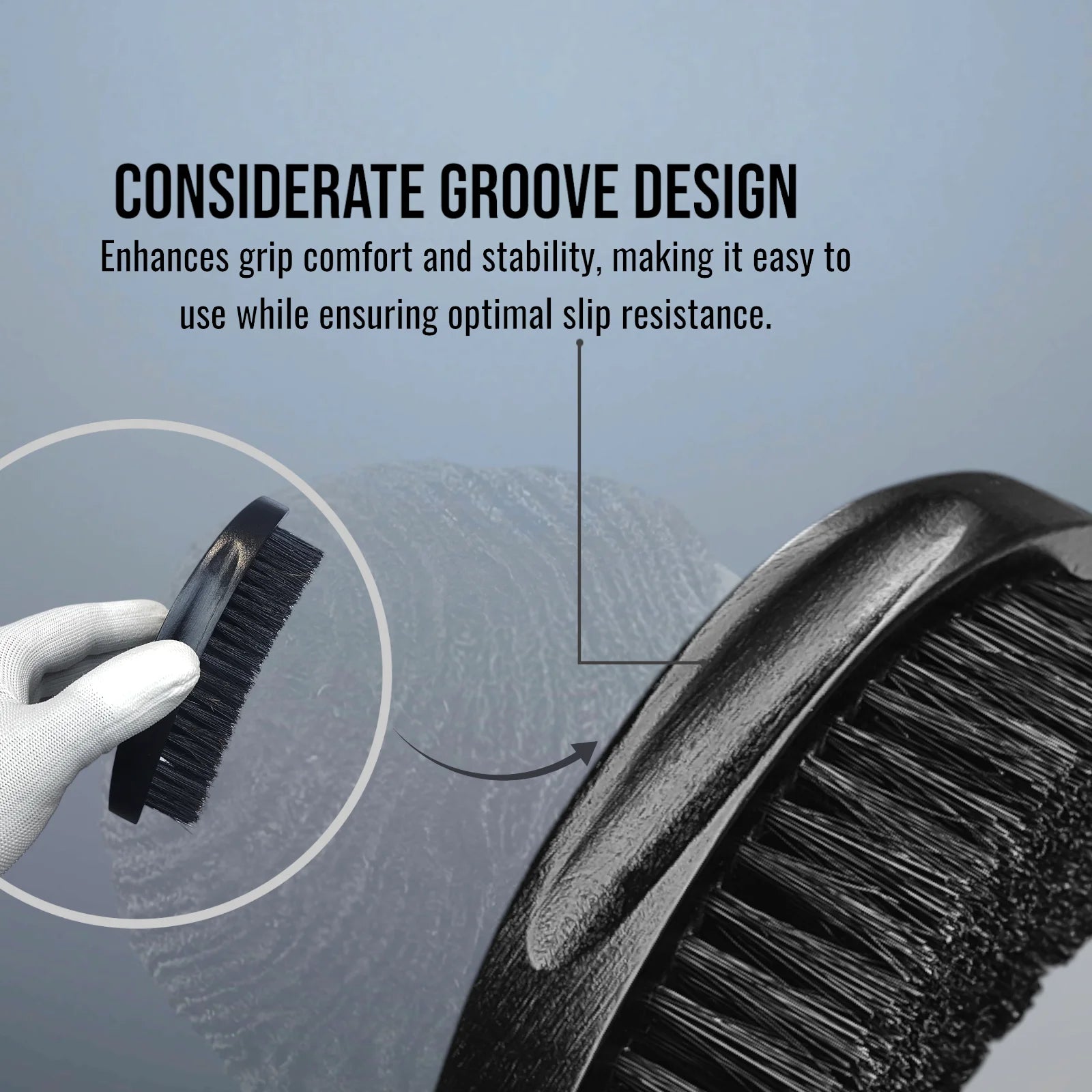 Trinity 360 Wave Brush – Curved Wooden Handle for Men