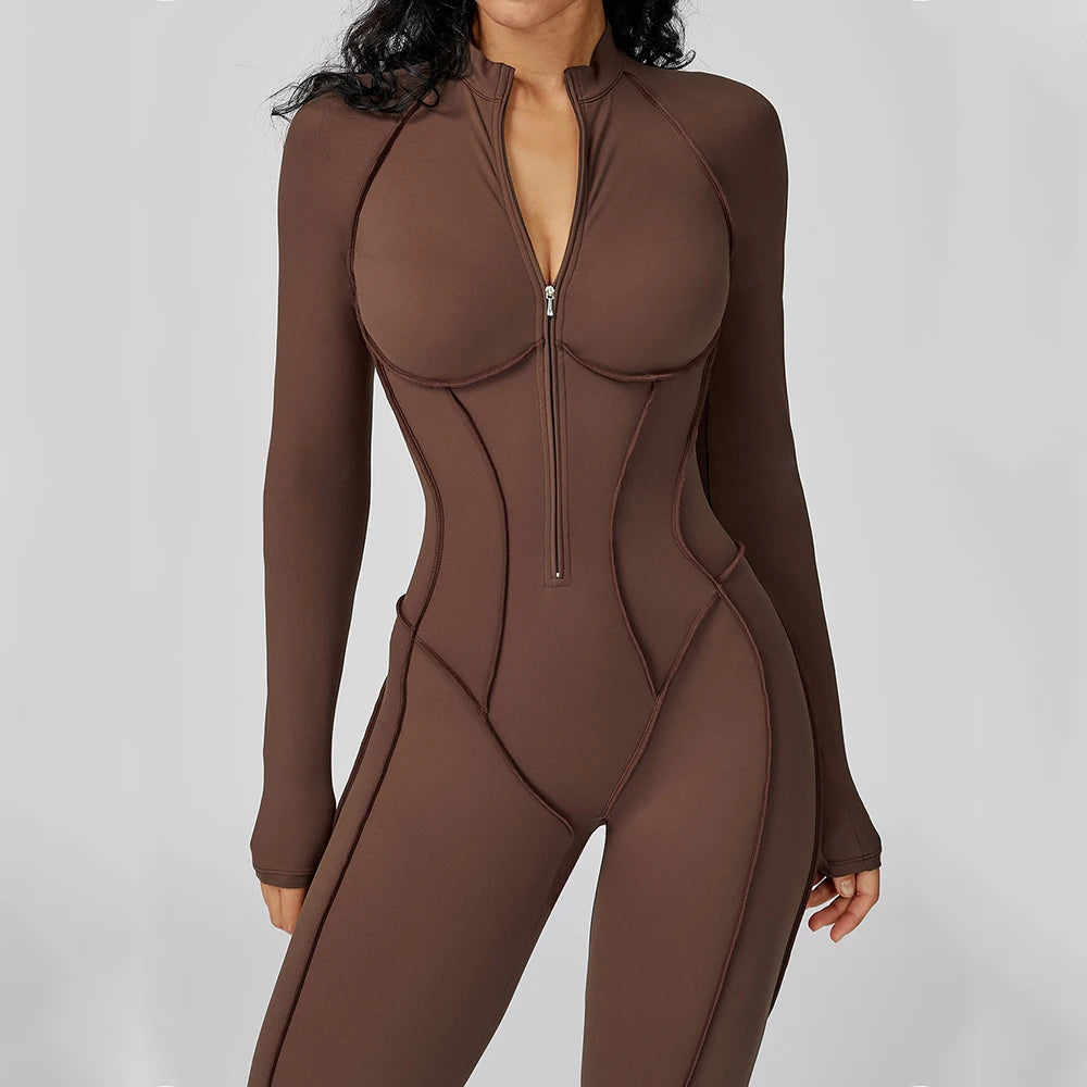 Trinity Power Bodysuit – Long-Sleeve Zip-Up Jumpsuit House of Trinity