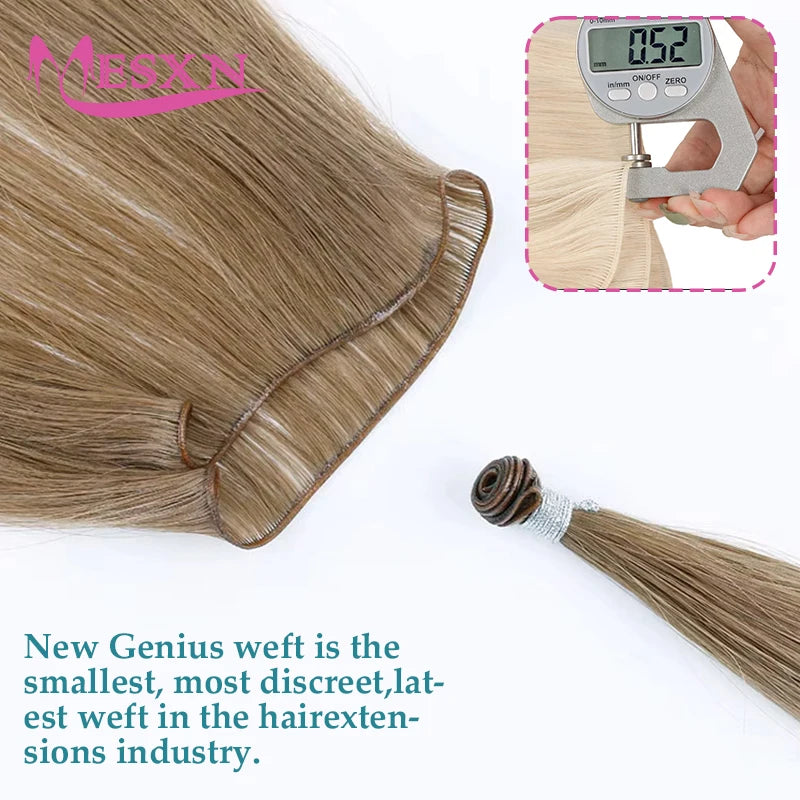 MESXN New Genius Hair Wefts Extensions Human Hair Weaves Bundles Real Human Natural Hair  Straight  Black Brown Blonde