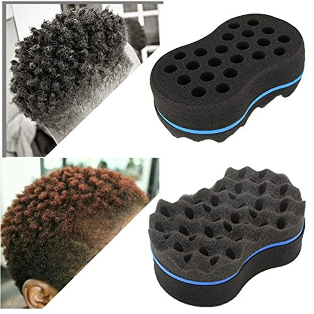 Curly Hair Styling Sponge Brush Double Sided  Sponge Brushes Multi-holes Side Braid Twist Hair Curl Wave hair brush for Afico