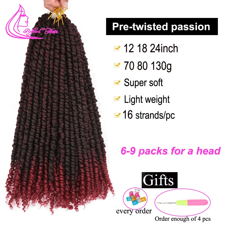 Trinity Pre-Twisted Passion Twist Crochet Hair