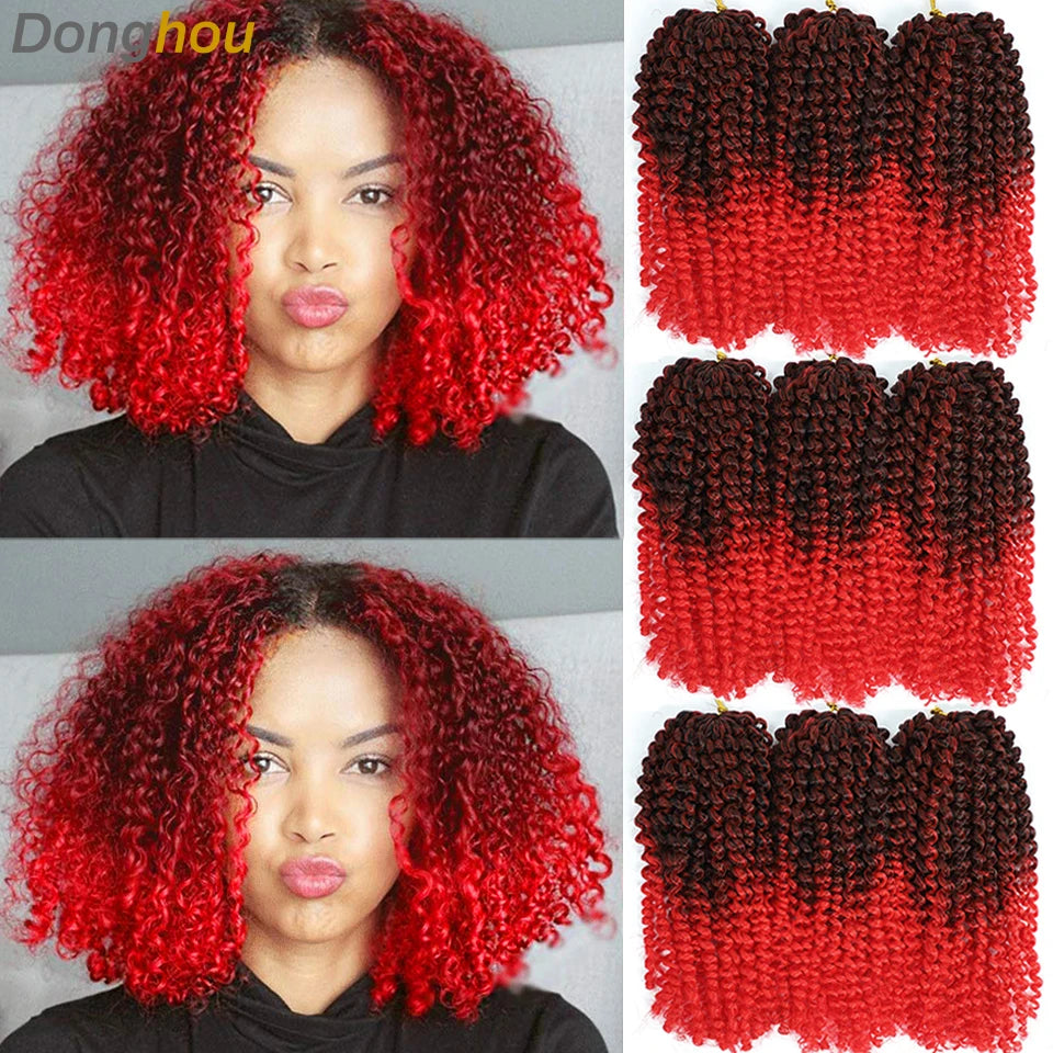 Trinity Kinky Curly Crochet Hair – 8 Inch Short Passion Twist