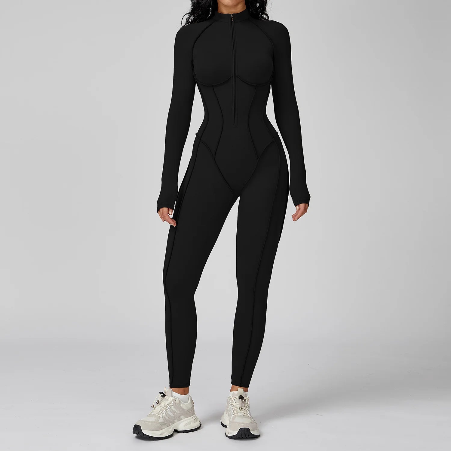 Trinity Power Bodysuit – Long-Sleeve Zip-Up Jumpsuit House of Trinity
