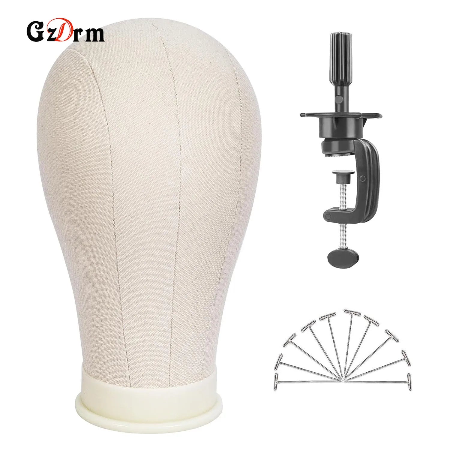 21inch 23inch Wig Head Mannequin Head with Wig Stand ,Manikin Canvas Head for Wigs Making Display with pins