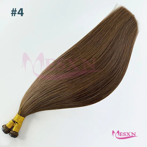 MESXN New Genius Hair Wefts Extensions Human Hair Weaves Bundles Real Human Natural Hair  Straight  Black Brown Blonde