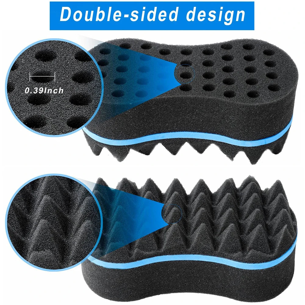 Double Sides Magic Twist Hair Brush Sponge Brush For Natural Afro Coil Wave Dread Sponge Brushes Hair Braids Braiding Hair