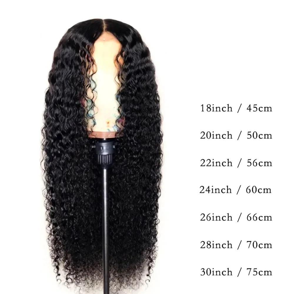 30Inch Deep Wave Synthetic Wig Glueless Full Lace Middle Part Afro Curly Hair For Black Women
