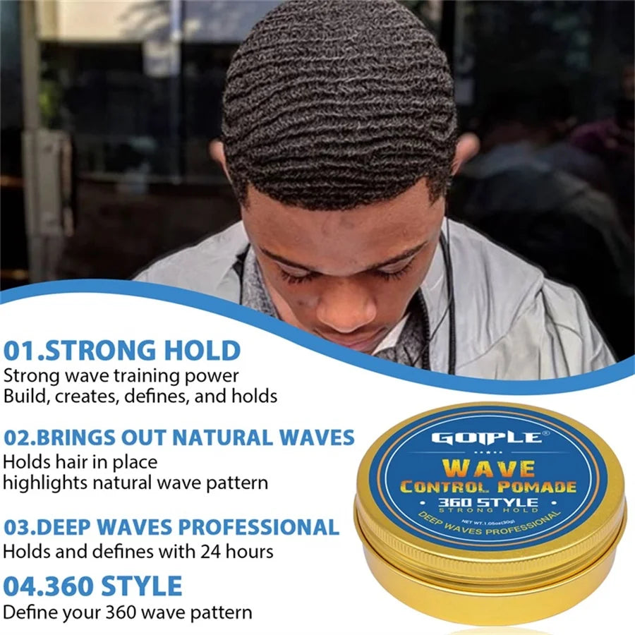 Trinity Men's 360 Wave Pomade – 4-Piece Styling Set