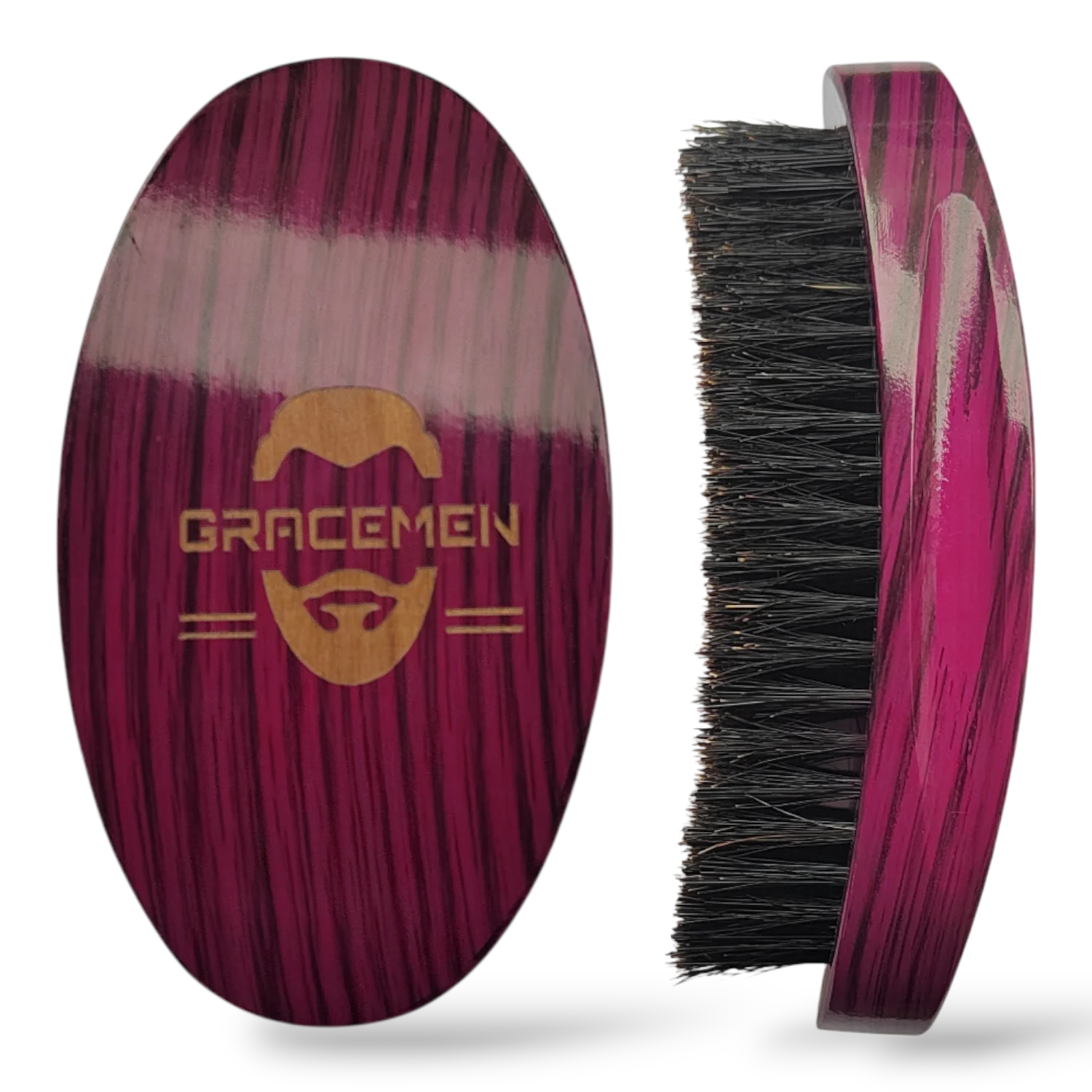 Trinity 360 Wave Brush – Curved Wooden Handle for Men