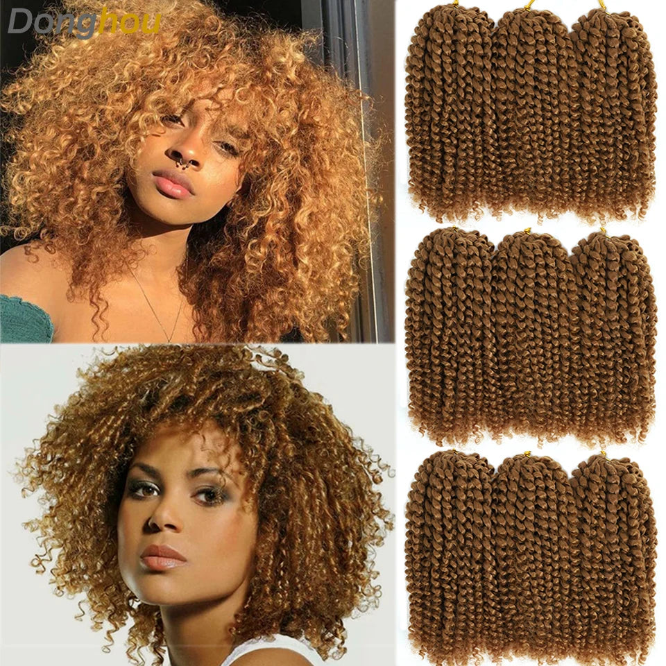 Trinity Kinky Curly Crochet Hair – 8 Inch Short Passion Twist