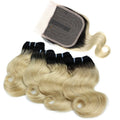Trinity Blonde Ombre Body Wave Bundles with Closure House of Trinity