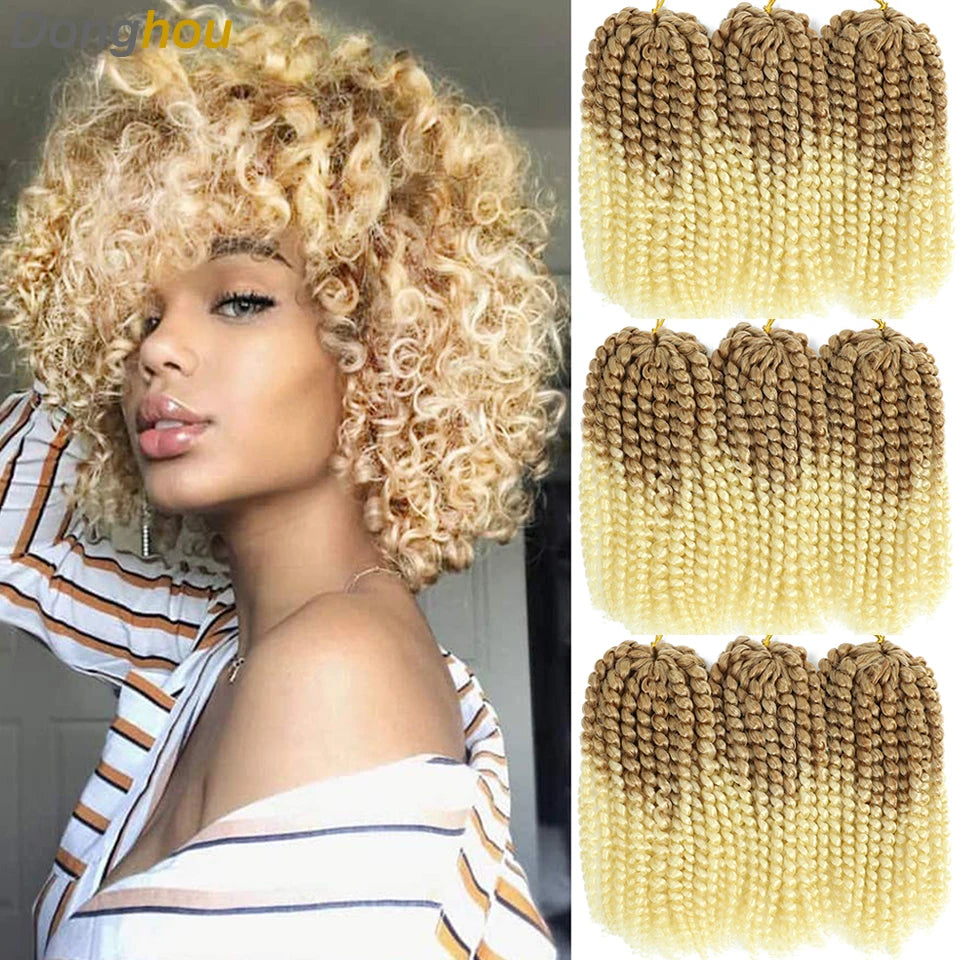 Trinity Kinky Curly Crochet Hair – 8 Inch Short Passion Twist