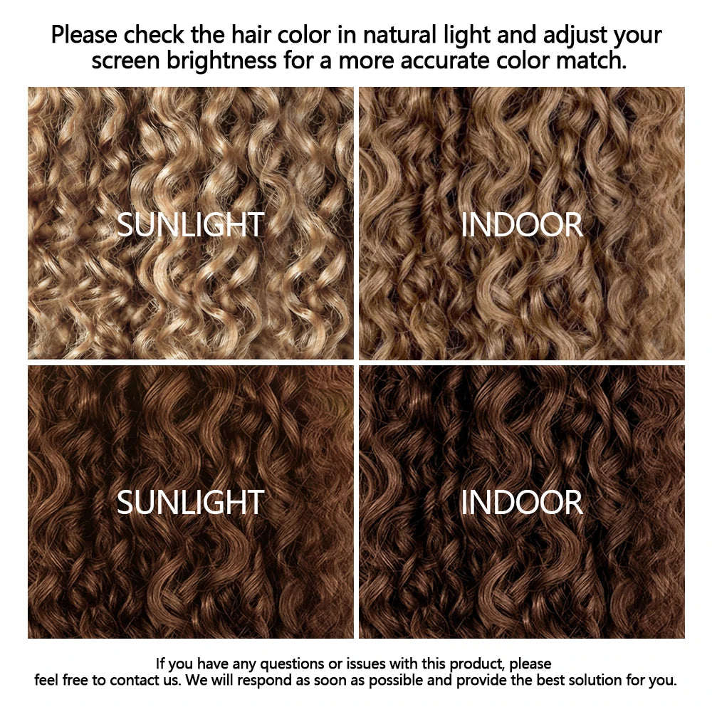 427 Highlight Feather Crochet Human Hair Extension For Braid Kinky Curly Pre-Separated Knotless Small Spirals Curly Crochet Hair