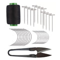 Wig Making Kit - T Pins,C Curved Needles, Knitting Needles With Yarn Thread Scissors for Sewing,Hair Extensions,Modelling Crafts
