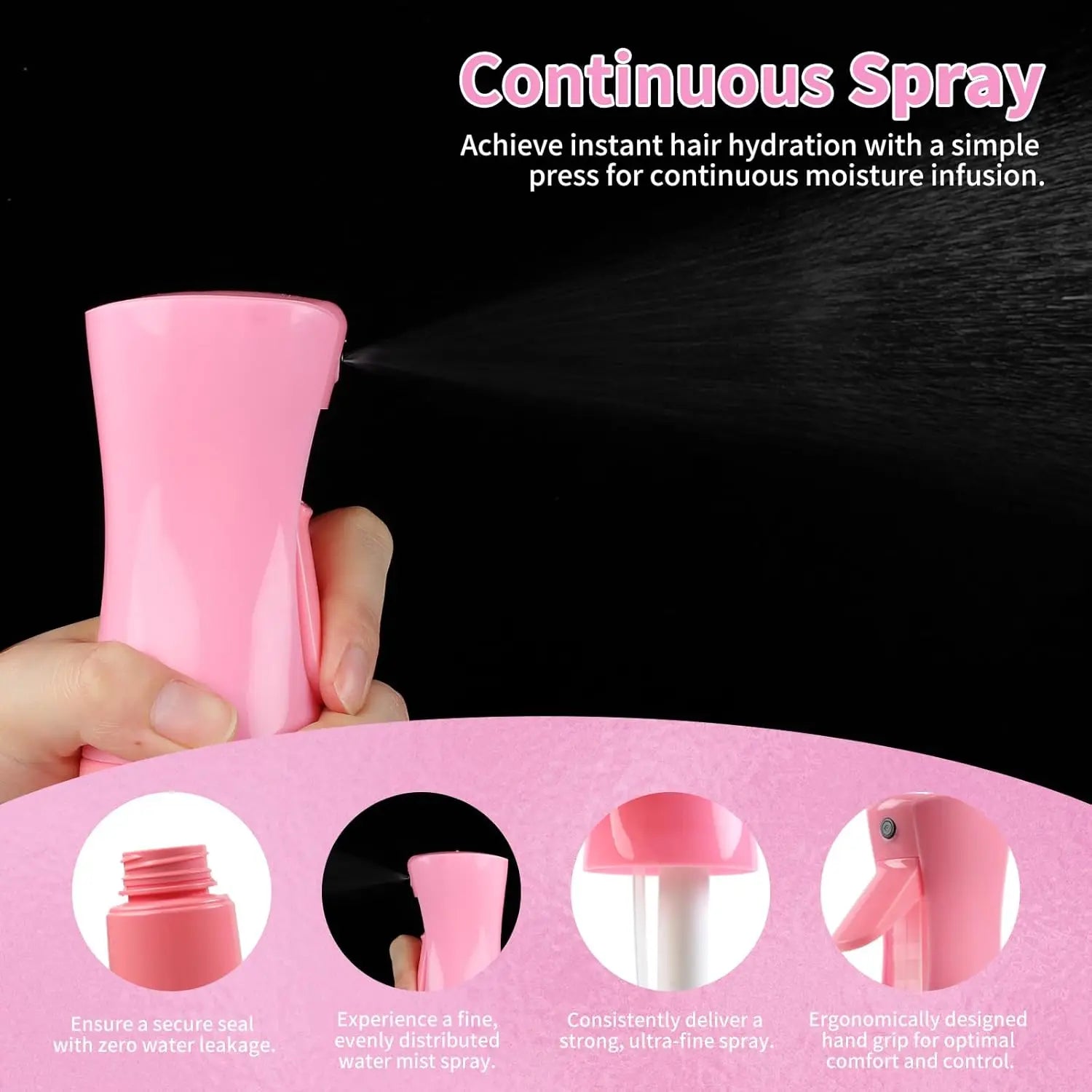 11 pcs Hair Brush Set, Detangler Brush with Hair Spray Bottle, Scalp Massager for Wet Dry Curly Hair, Bristle Hair Brush Hair