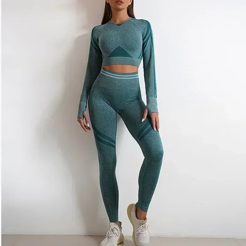 Trinity Seamless Yoga Set – Backless Top & High-Waist Pants House of Trinity