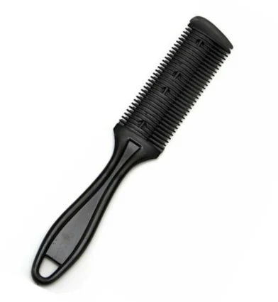 Hair Cutting Comb Hair Brushes with Razor Blades Barber Scissors Hair Salon Thinning Hairdressing DIY Styling Tools Black Handle