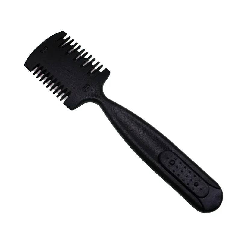 Hair Cutting Comb Hair Brushes with Razor Blades Barber Scissors Hair Salon Thinning Hairdressing DIY Styling Tools Black Handle