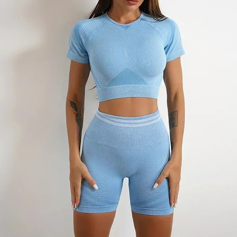 Trinity Seamless Yoga Set – Backless Top & High-Waist Pants House of Trinity