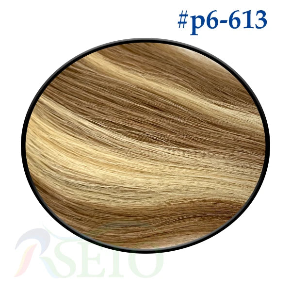 RSEIO Genius Weft Extensions 100% Real Human Hair Bundles Brown Blonde Color Sew In Straight Remy Hair Double Wefts can Curly