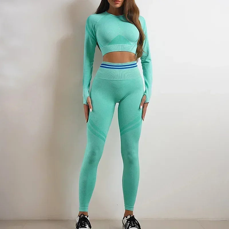 Trinity Seamless Yoga Set – Backless Top & High-Waist Pants House of Trinity