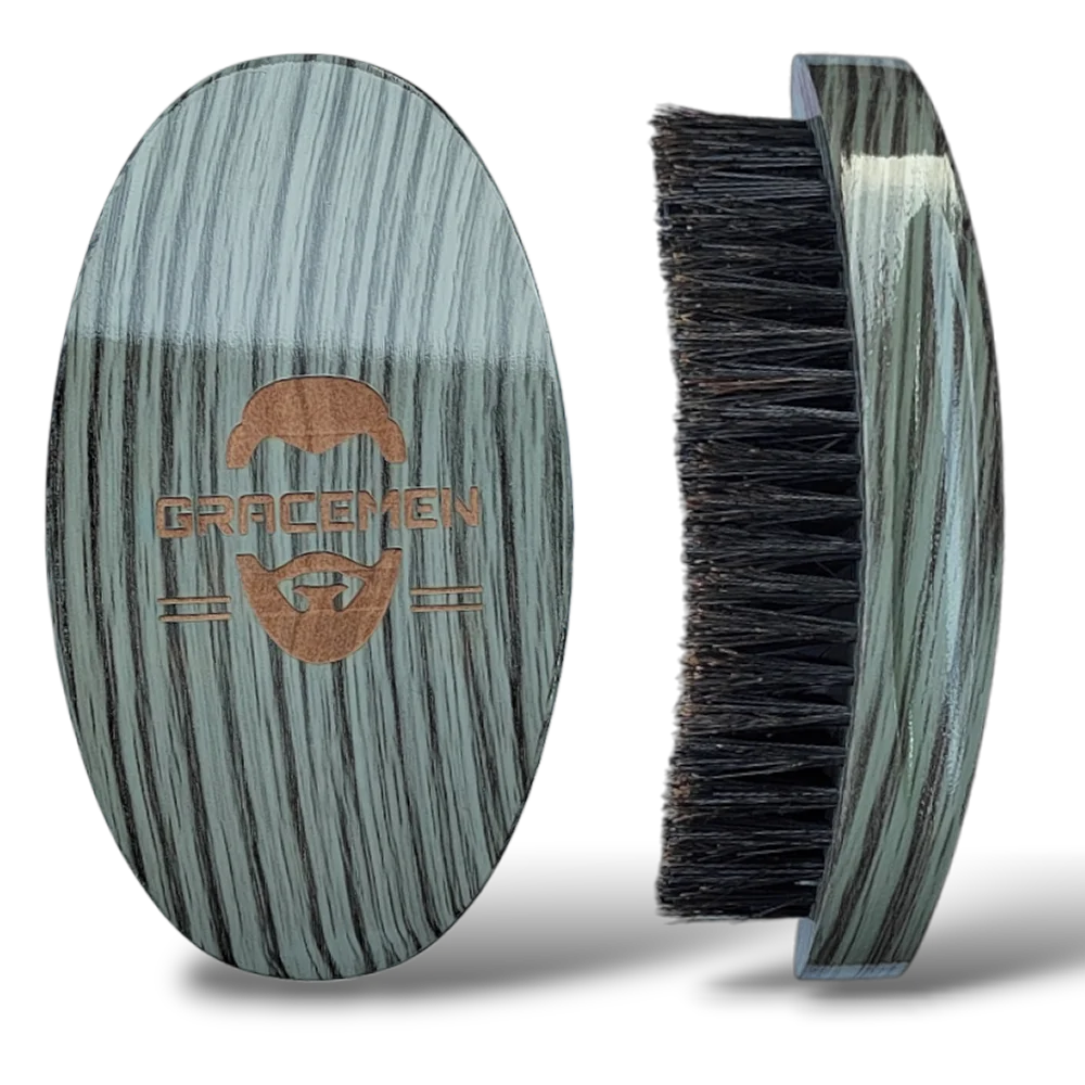 Trinity 360 Wave Brush – Curved Wooden Handle for Men