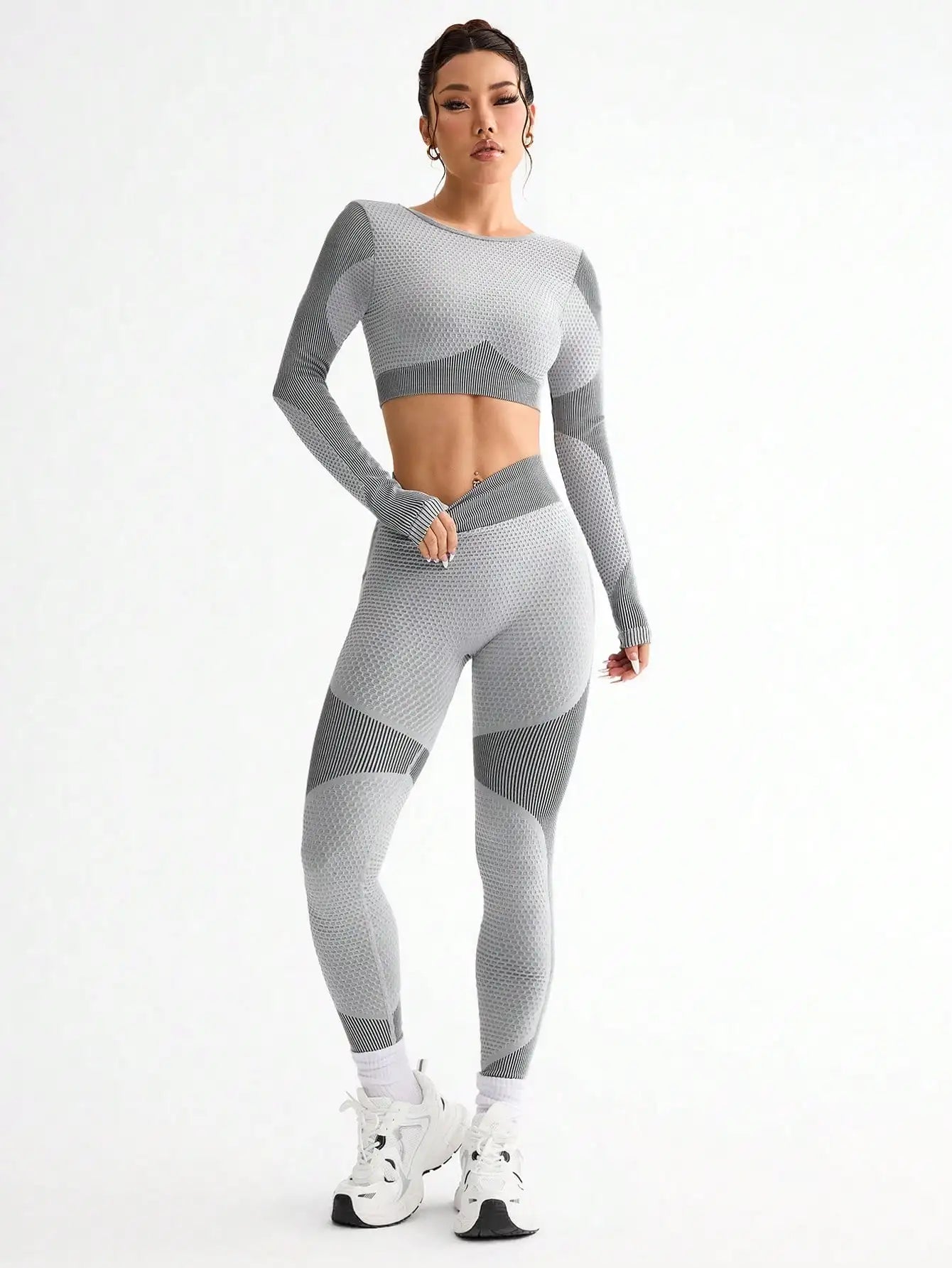Trinity Mesh Yoga Set – Seamless Long-Sleeve Top & Leggings House of Trinity